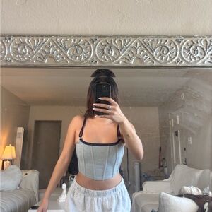 Meshki Gray and Black Top